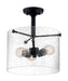 Semi Flush Nuvo 60-7288 Bransel - 3 Light - Semi-Flush Fixture - Matte Black Finish with Clear Seeded Glass Nuvo