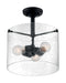 Semi Flush Nuvo 60-7288 Bransel - 3 Light - Semi-Flush Fixture - Matte Black Finish with Clear Seeded Glass Nuvo
