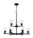 Chandelier Nuvo 60-7289 Bransel - 9 Light - Chandelier Fixture - Matte Black Finish with Clear Seeded Glass Nuvo