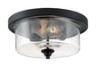 Flush Mount Nuvo 60-7290 Bransel - 2 Light - Flush Mount Fixture - Matte Black Finish with Clear Seeded Glass Nuvo