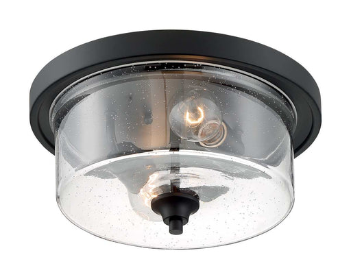 Flush Mount Nuvo 60-7290 Bransel - 2 Light - Flush Mount Fixture - Matte Black Finish with Clear Seeded Glass Nuvo