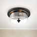 Flush Mount Nuvo 60-7291 Bransel - 3 Light - Flush Mount Fixture - Matte Black Finish with Clear Seeded Glass Nuvo