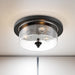 Flush Mount Nuvo 60-7291 Bransel - 3 Light - Flush Mount Fixture - Matte Black Finish with Clear Seeded Glass Nuvo