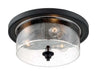Flush Mount Nuvo 60-7291 Bransel - 3 Light - Flush Mount Fixture - Matte Black Finish with Clear Seeded Glass Nuvo