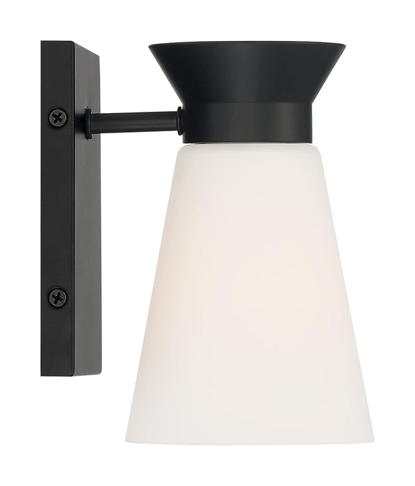 Sconce Nuvo 60-7311 Caleta - 1 Light - Wall Sconce Fixture - Black Finish with Frosted Cylindrical Glass Nuvo