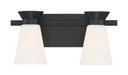 Vanity Nuvo 60-7312 Caleta - 2 Light - Vanity Fixture - Black Finish with Frosted Cylindrical Glass Nuvo