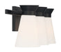 Vanity Nuvo 60-7313 Caleta - 3 Light - Vanity Fixture - Black Finish with Frosted Cylindrical Glass Nuvo