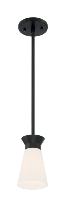 Mini Pendant Nuvo 60-7314 Caleta - 1 Light - Mini Pendant Fixture - Black Finish with Frosted Cylindrical Glass Nuvo