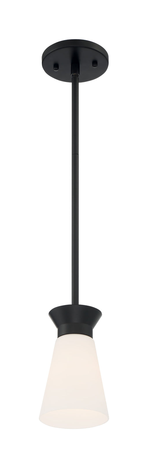Mini Pendant Nuvo 60-7314 Caleta - 1 Light - Mini Pendant Fixture - Black Finish with Frosted Cylindrical Glass Nuvo