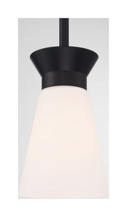 Mini Pendant Nuvo 60-7314 Caleta - 1 Light - Mini Pendant Fixture - Black Finish with Frosted Cylindrical Glass Nuvo