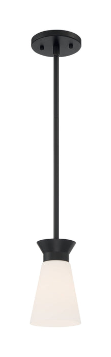 Mini Pendant Nuvo 60-7314 Caleta - 1 Light - Mini Pendant Fixture - Black Finish with Frosted Cylindrical Glass Nuvo