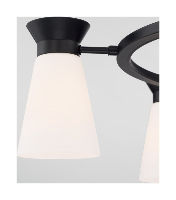Chandelier Nuvo 60-7315 Caleta - 5 Light - Chandelier Fixture - Black Finish with Frosted Cylindrical Glass Nuvo