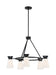 Chandelier Nuvo 60-7315 Caleta - 5 Light - Chandelier Fixture - Black Finish with Frosted Cylindrical Glass Nuvo