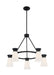Chandelier Nuvo 60-7315 Caleta - 5 Light - Chandelier Fixture - Black Finish with Frosted Cylindrical Glass Nuvo