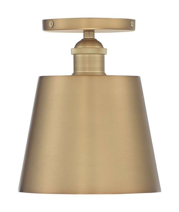 Semi Flush Nuvo 60-7321 Motif - 1 Light - 7 in. - Semi-Flush Brushed Brass with White Accent Nuvo