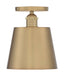 Semi Flush Nuvo 60-7321 Motif - 1 Light - 7 in. - Semi-Flush Brushed Brass with White Accent Nuvo