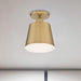 Semi Flush Nuvo 60-7321 Motif - 1 Light - 7 in. - Semi-Flush Brushed Brass with White Accent Nuvo