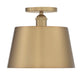 Semi Flush Nuvo 60-7322 Motif - 1 Light - 10 in. - Semi-Flush Brushed Brass with White Accent Nuvo