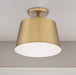 Semi Flush Nuvo 60-7322 Motif - 1 Light - 10 in. - Semi-Flush Brushed Brass with White Accent Nuvo