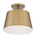 Semi Flush Nuvo 60-7322 Motif - 1 Light - 10 in. - Semi-Flush Brushed Brass with White Accent Nuvo