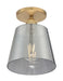 Semi Flush Nuvo 60-7323 Motif - 1 Light - 7 in. - Semi-Flush Brushed Brass with Smoked Glass Nuvo