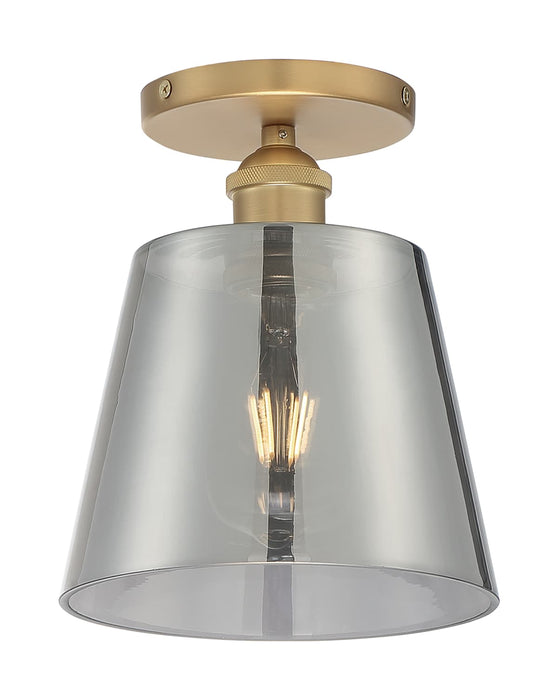 Semi Flush Nuvo 60-7323 Motif - 1 Light - 7 in. - Semi-Flush Brushed Brass with Smoked Glass Nuvo