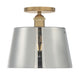 Semi Flush Nuvo 60-7324 Motif - 1 Light - 10 in. - Semi-Flush Brushed Brass with Smoked Glass Nuvo