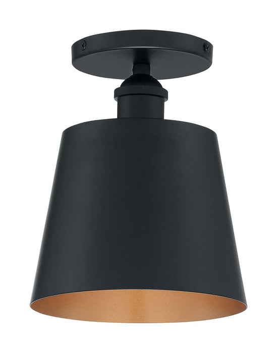 Semi Flush Nuvo 60-7331 Motif - 1 Light - 7 in. - Semi-Flush Black with Gold Accent Nuvo