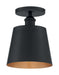 Semi Flush Nuvo 60-7331 Motif - 1 Light - 7 in. - Semi-Flush Black with Gold Accent Nuvo