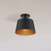Semi Flush Nuvo 60-7331 Motif - 1 Light - 7 in. - Semi-Flush Black with Gold Accent Nuvo