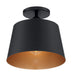 Semi Flush Nuvo 60-7332 Motif - 1 Light - 10 in. - Semi-Flush Black with Gold Accent Nuvo