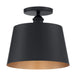 Semi Flush Nuvo 60-7332 Motif - 1 Light - 10 in. - Semi-Flush Black with Gold Accent Nuvo