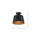 Semi Flush Nuvo 60-7332 Motif - 1 Light - 10 in. - Semi-Flush Black with Gold Accent Nuvo