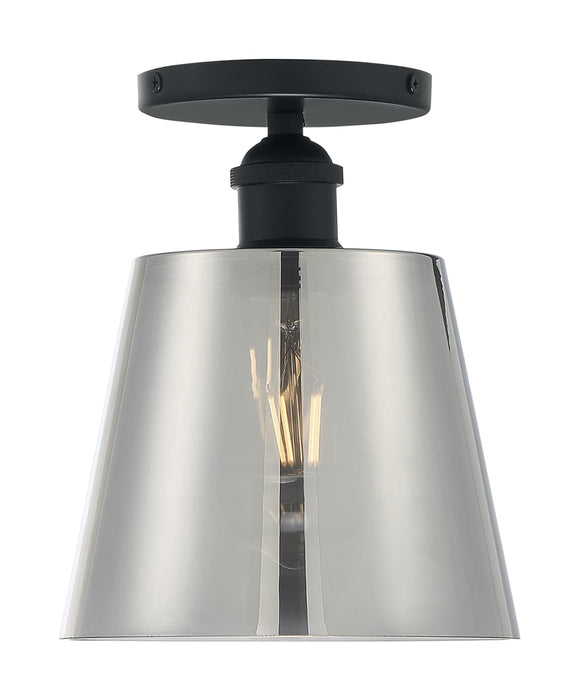 Semi Flush Nuvo 60-7333 Motif - 1 Light - 7 in. - Semi-Flush Black with Smoked Glass Nuvo
