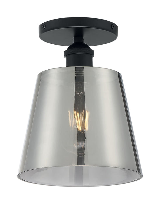 Semi Flush Nuvo 60-7333 Motif - 1 Light - 7 in. - Semi-Flush Black with Smoked Glass Nuvo