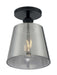 Semi Flush Nuvo 60-7333 Motif - 1 Light - 7 in. - Semi-Flush Black with Smoked Glass Nuvo