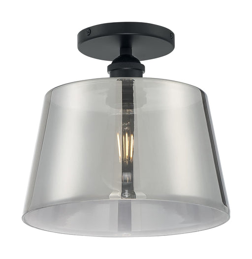 Semi Flush Nuvo 60-7334 Motif - 1 Light - 10 in. - Semi-Flush Black with Smoked Glass Nuvo