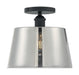 Semi Flush Nuvo 60-7334 Motif - 1 Light - 10 in. - Semi-Flush Black with Smoked Glass Nuvo