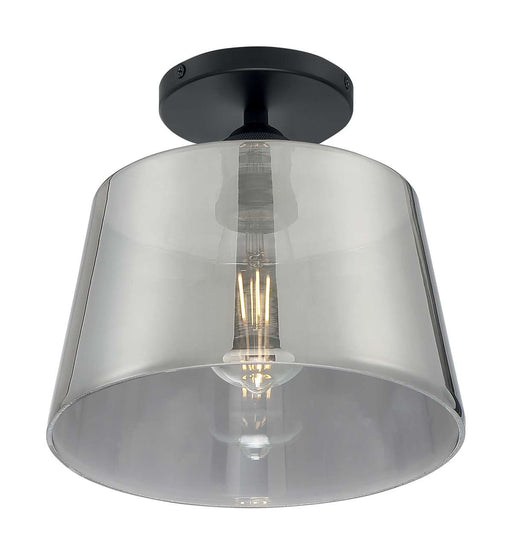 Semi Flush Nuvo 60-7334 Motif - 1 Light - 10 in. - Semi-Flush Black with Smoked Glass Nuvo