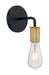 Sconce Nuvo 60-7341 Ryder - 1 Light - Wall Sconce Fixture - Black Finish with Brushed Brass Sockets Nuvo