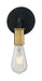Sconce Nuvo 60-7341 Ryder - 1 Light - Wall Sconce Fixture - Black Finish with Brushed Brass Sockets Nuvo