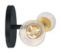 Vanity Nuvo 60-7342 Ryder - 2 Light - Vanity Fixture - Black Finish with Brushed Brass Sockets Nuvo