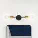 Vanity Nuvo 60-7342 Ryder - 2 Light - Vanity Fixture - Black Finish with Brushed Brass Sockets Nuvo