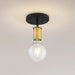 Semi Flush Nuvo 60-7343 Ryder - 1 Light - Semi Flush Fixture - Black Finish with Brushed Brass Sockets Nuvo