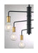 Chandelier Nuvo 60-7344 Ryder - 6 Light - Chandelier Fixture - Black Finish with Brushed Brass Sockets Nuvo