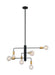Chandelier Nuvo 60-7344 Ryder - 6 Light - Chandelier Fixture - Black Finish with Brushed Brass Sockets Nuvo
