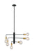 Chandelier Nuvo 60-7344 Ryder - 6 Light - Chandelier Fixture - Black Finish with Brushed Brass Sockets Nuvo