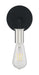 Sconce Nuvo 60-7351 Ryder - 1 Light - Wall Sconce Fixture - Black Finish with Polished Nickel Sockets Nuvo