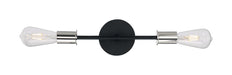 Vanity Nuvo 60-7352 Ryder - 2 Light - Vanity Fixture - Black Finish with Polished Nickel Sockets Nuvo