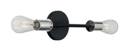 Vanity Nuvo 60-7352 Ryder - 2 Light - Vanity Fixture - Black Finish with Polished Nickel Sockets Nuvo